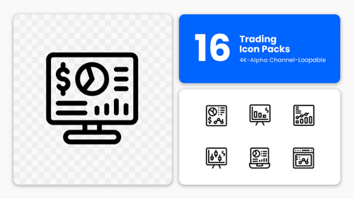 Animated Stock Market Icons – Trading, Finance & Investment (4K Motion Graphics)