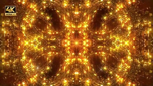 Golden Shimmering Abstract Kaleidoscope Party Background