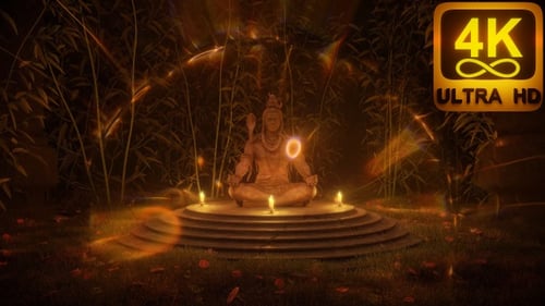 Chakra Sacral Halo, aura espiritual, cura, meditação, floresta, campo de energia, laranja brilhante, 3d, loop vj