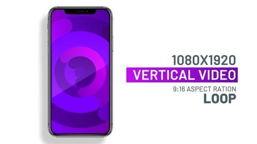 Formes circulaires géométriques, arrière-plan bouclé, animation verticale