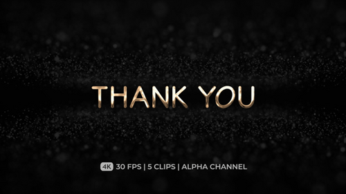 Glossy 3D Animated Thank You Kinetic Typography