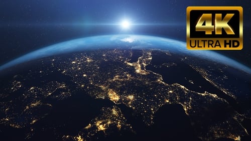 Approachin Europe At Sunrise