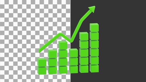 3D Cube Up Graph | Alpha Channel