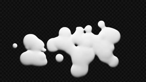 Fluid White Organic Blob Shapes Reveal Animation