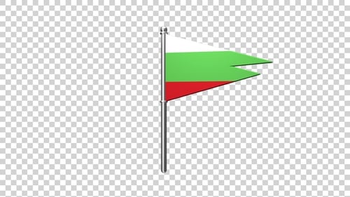 Animated 3D Bulgaria Pennant Flag Waving