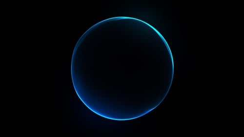 Futuristic Abstract Glowing Sphere Digital Wave Loop