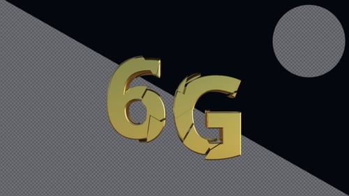 Golden 3D 6G Text Reveal Animation