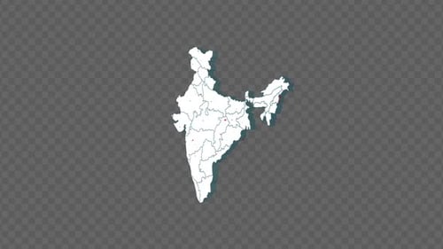Animated India Map with States and Highlighting Locations