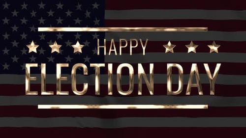 U.S. Election Day Golden Text Animation