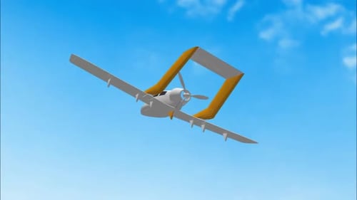 Animated 3D Airplane Flying for Transportation Videos
