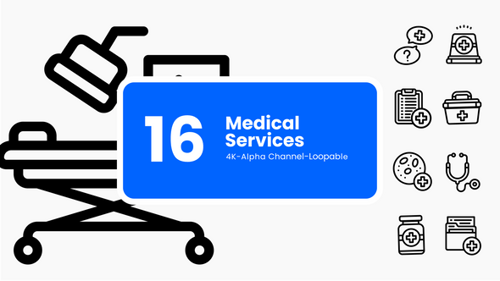 Animated Healthcare Icons – Medical Assistance & Wellness (4K Motion Graphics)