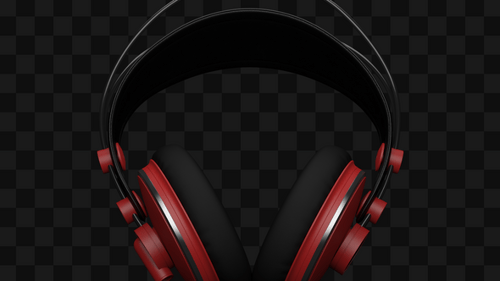 3D Rotating Headphones Animation with Alpha Channel
