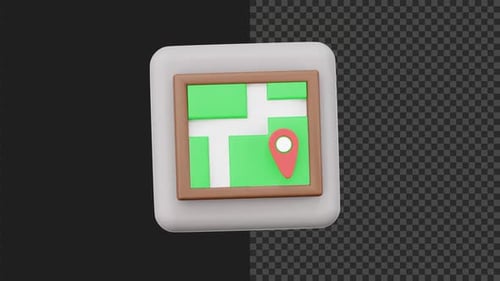 Modern 3D Animated Map Location Pin Icon Reveal