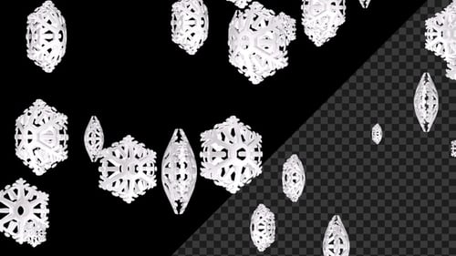 Christmas 3D Snowflake Falling Alpha V18