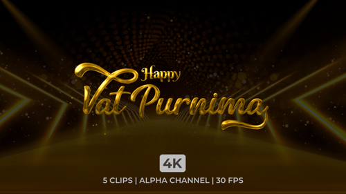 Animation de texte de lettrage Happy Vat Purnima