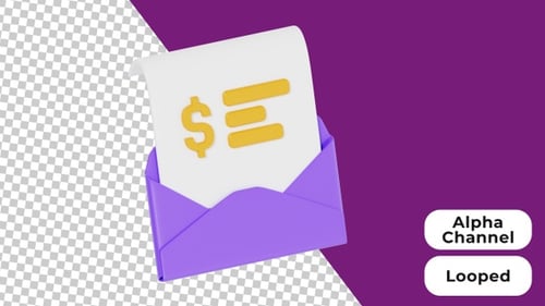 3D Animated Invoice | Alpha Channel