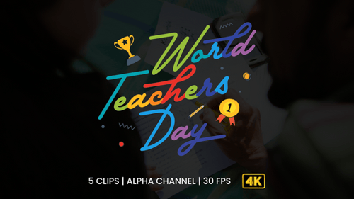 Animação de texto do Dia Mundial dos Professores