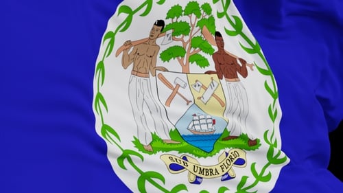 The Belize with alpha channel waving in the wind in slow motion