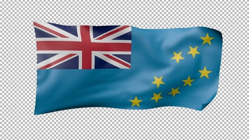 Flagge von Tuvalu, schwenkend, transparent, Alpha