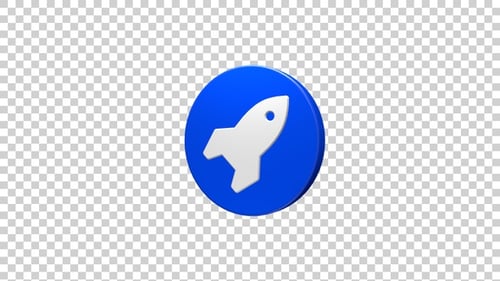 Small Rocket Ship Icon Rotating