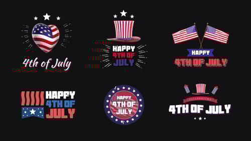Patriotic 4th of July Title Animations Collection