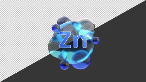 3D Zinc Zn Minerals | Alpha Channel