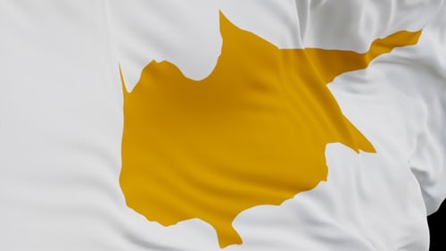 The Cyprus with alpha channel waving in the wind in slow motion