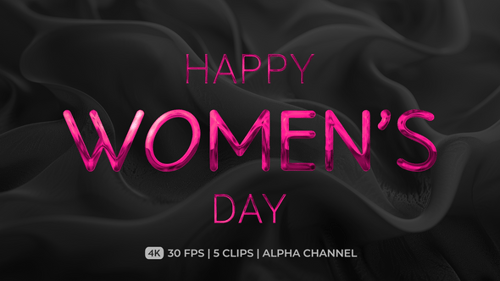 Liquid Pink Happy Women's Day Title Animation