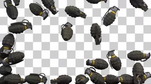 3D Grenades Falling and Revealing Transition