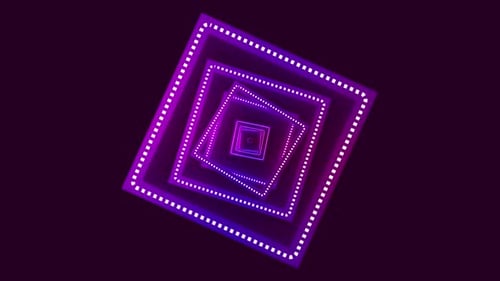 Neon Square Tunnel Loop Background Animation