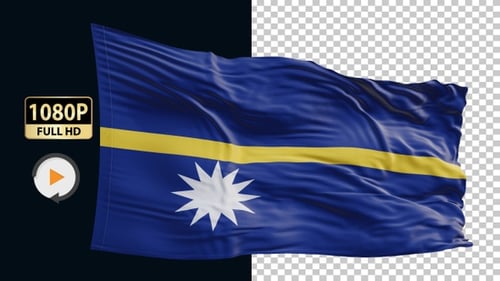Realistic Waving Flag of Nauru Animation
