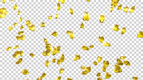 Diamond Hearts Falling Yellow