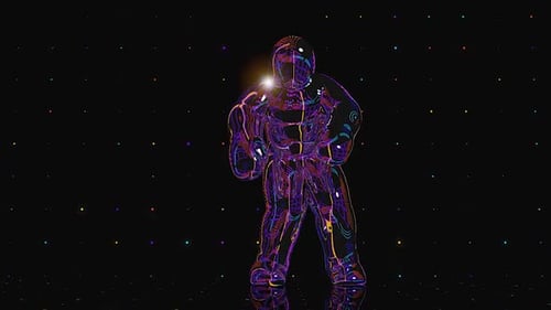 Futuristic Neon Digital Human Dancing Loop Animation