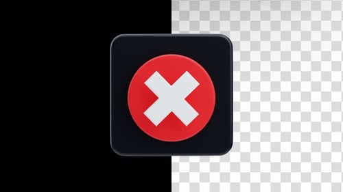 3D Animation of Reject Cross Icon