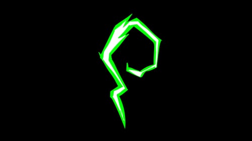 Green Lightning Bolt Abstract Energy Burst