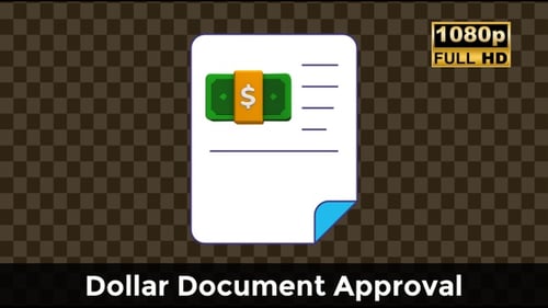 Dollar Document Approval – Financial Contract Motion Graphic