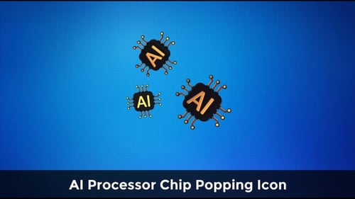 AI Processor Chip Popping Icon