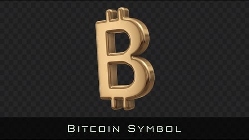 Golden Bitcoin Symbol 3D Rotation Animation
