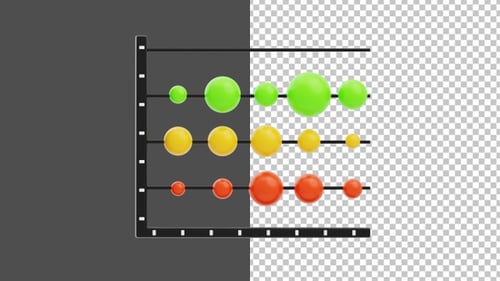 3D Animation of Bubble Chart | Alpha Channel
