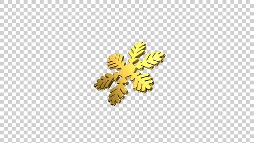 Golden 3D Snowflake Rotating V3