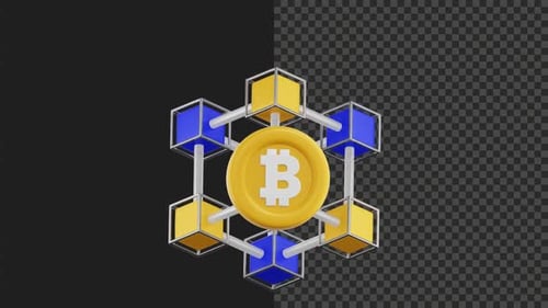 3D Blockchain Network Icon Animation – Decentralized Tech 4K
