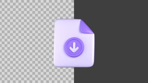 Modern 3D Animated Download File Icon