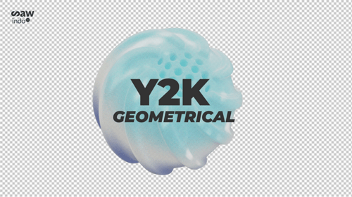 3D-Animation Y2 K 3D Geometrische lila blaue V1-Schleife ohne Hintergrund
