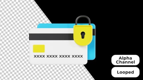 3D Animated Credit Card Security | Alpha Channel
