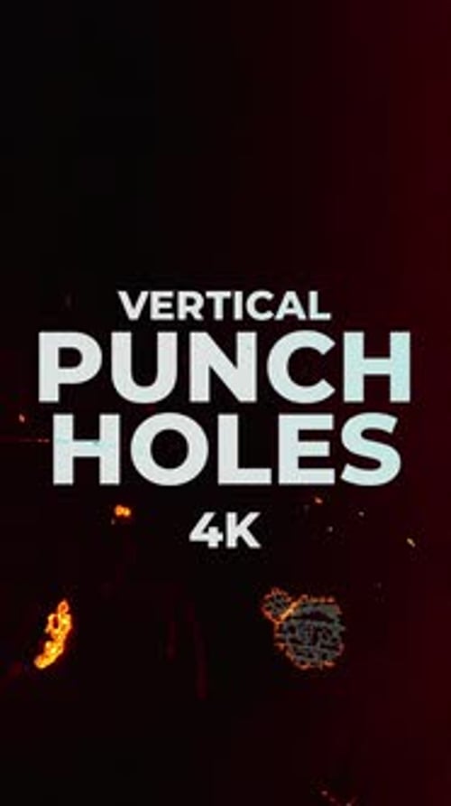 Vertical Punch Holes Overlays 4k