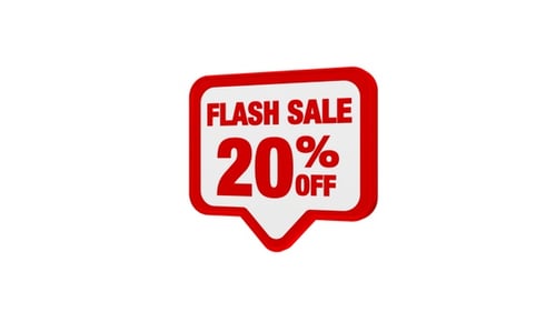 Flash Sale 20 Percent Off Speech Bubble Animation