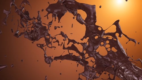 Fluid Chocolate Splash Element with Alpha Channel