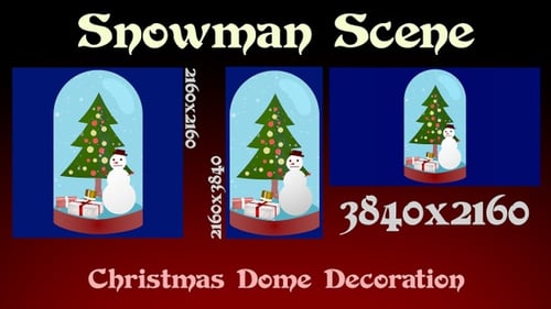 Animated Christmas Snow Globe Scene with Falling Snow