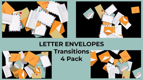 Flat Design Mail Envelope Transitions Pack