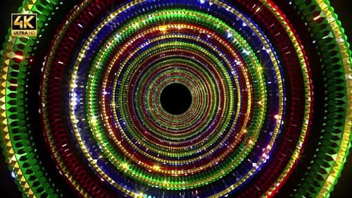 Colorful Glittering Tunnel 4K